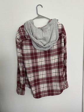 Plaid Hooded Flannel Shirt Jacket